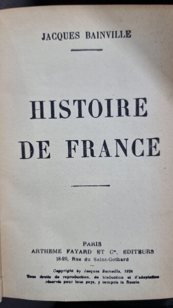 Histoire de France - Jacques Bainville