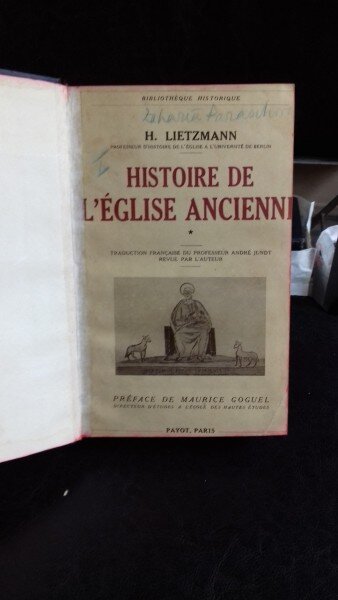 HISTOIRE DE L'EGLISE ANCIENNI - H. LIETZMANN   2 VOLUME