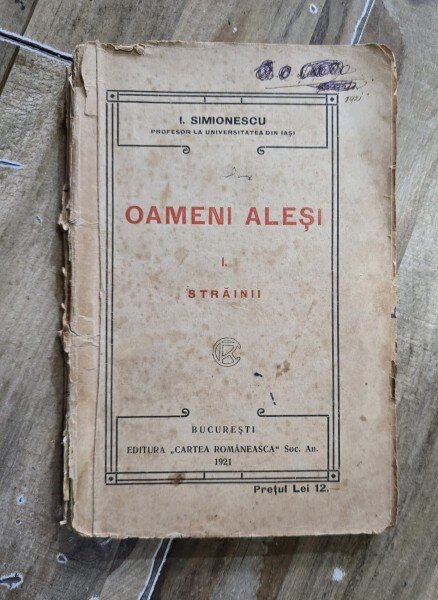 I. Simionescu - Oameni Alesi I. Strainii 1921