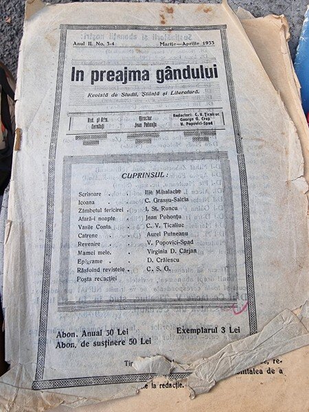 In Preajma Gandului Anul II Nr. 3-4 Martie - Aprilie 1933