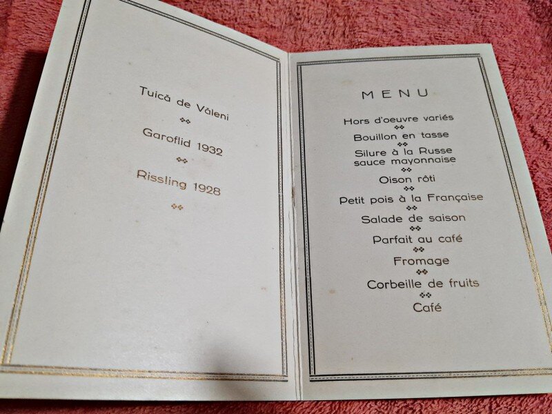 Invitatie la Dineul oferit de Facultatea de Stiinte cluj, in onoarea Doamnei Cotton si a M Paul Montel, 1938