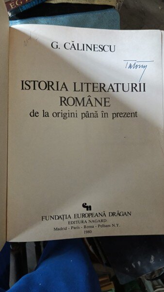 Istoria Literaturii Romane de la Origini pana in Prezent - G.Calinescu