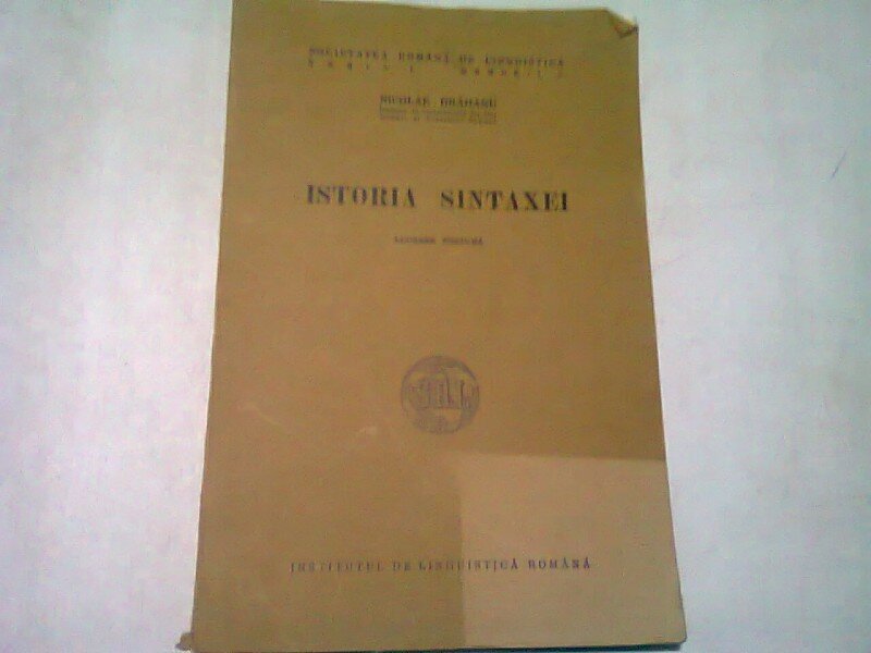 ISTORIA SINTAXEI - NICOLAE DRAGANU