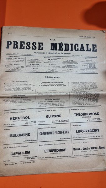 La Presse Medicale Nr. 17 / 1938