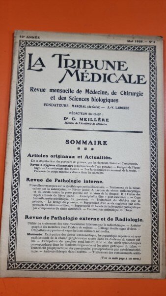 La Tribune Medicale 63 Annee Mai 1929 Nr. 5
