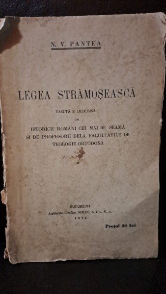 Legea Strămoșească, N.V. Pantea