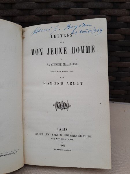 Lettres d'un bon jeune homme a sa cousine Madeleine - Edmond About