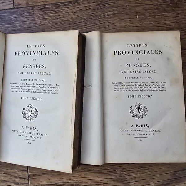 Lettres provinciales et pensees - Blaise Pascal tome 1+2