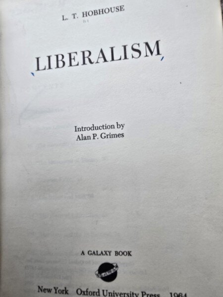 Liberalism - L.T. Hobhouse