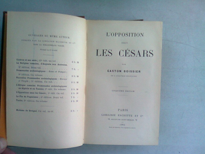 L'OPPOSITION SOUS LES CESARS - GASTON BOISSIER