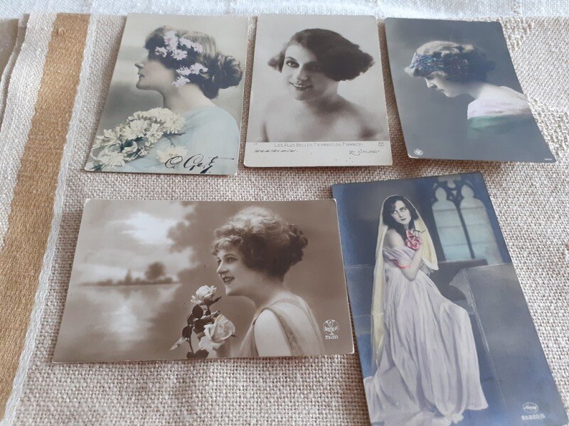 LOT CARTI POSTALE PERIOADA INTERBELICA, 4+1, 3 CIRCULATE SI 2 NECIRCULATE