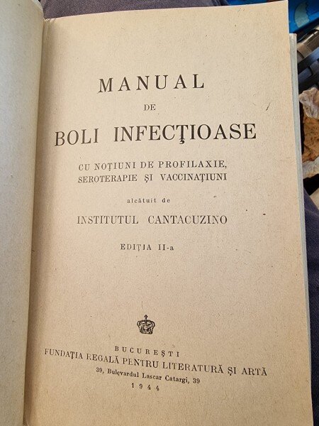 MANUAL DE BOLI INFECTIOASE, ALCATUIT DE INSTITUTUL CANTACUZINO, EDITIA II-A