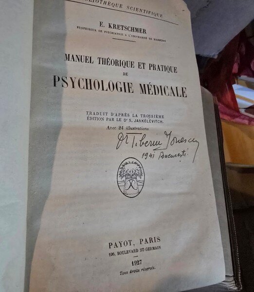 Manuel theoretique et pratique de psychologie medicale - E. Kretschmer  (carte in limba franceza)