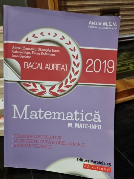 Matematica, bacalaureat 2019 - Adrian Zanoschi