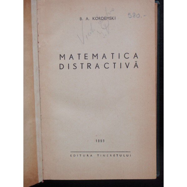MATEMATICA DISTRACTIVA - B.A. KORDEMSKI