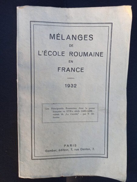 Melanges de L Ecole Roumaine en France