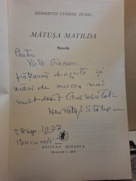 Mătușa Matilda (cu dedicatie pentru Victor Craciun) - Henriette Yvonne Stahl