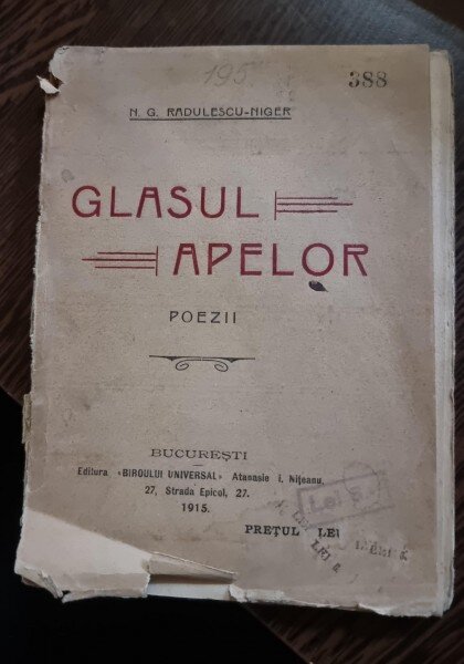 N. G. Radulescu-Niger - Glasul Apelor. Poezii