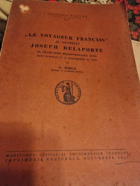 N. Iorga - "Le Voyageur Franceais" al Abatelui Joseph Delaporte