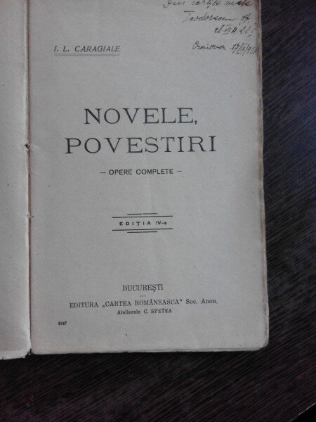 NOVELE, POVESTIRI - I.L. CARAGIALE