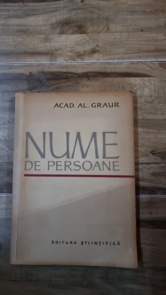 NUME DE PERSOANE , Acad. Al Graur , 1965