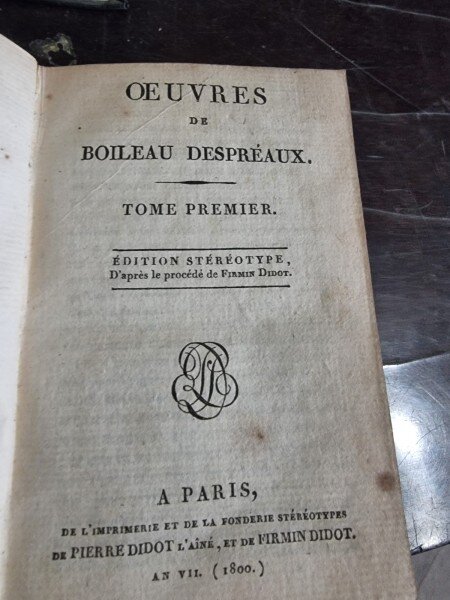 Oeuvrea de Boileau Despreaux Tome Premier