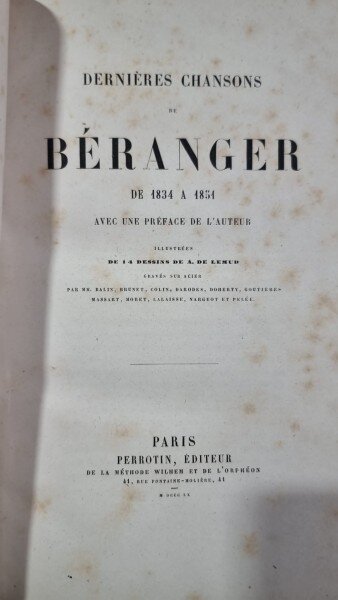 Oeuvres completes de P.-J. de Beranger - 5 volume