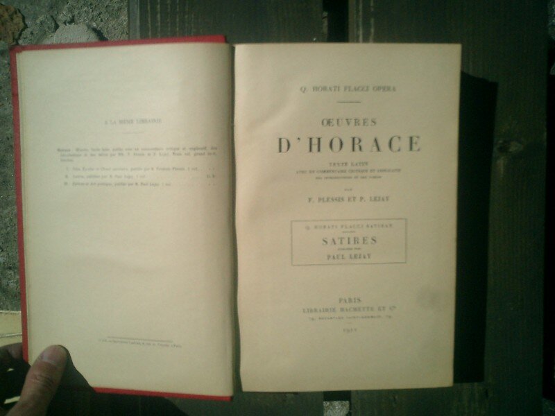 Oeuvres d Horace - satires - Paul Lejay