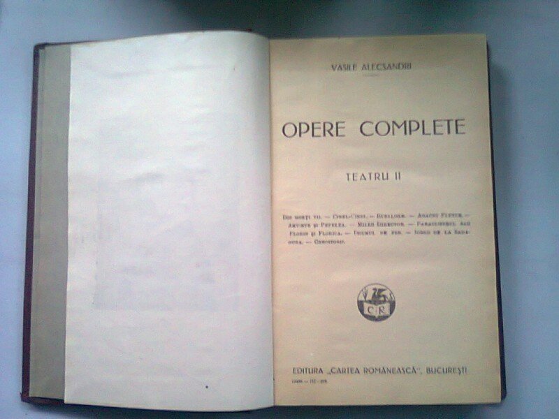 OPERE COMPLETE. TEATRU II - VASILE ALECSANDRI
