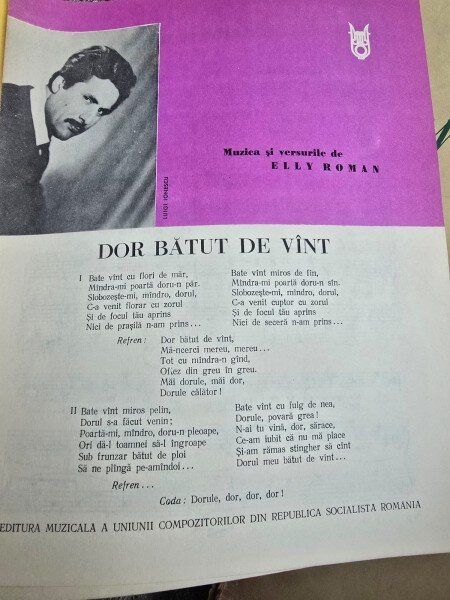 Partitura, Dor batut de vant - Elly Roman
