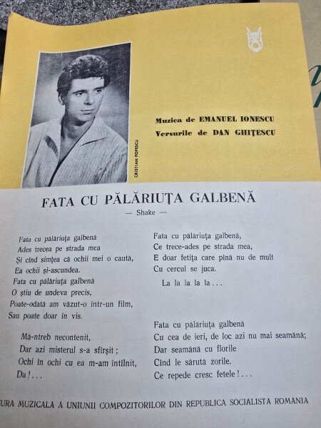 Partitura, Fata cu palariuta galbena - Emanuel Ionescu,  Dan Ghitescu