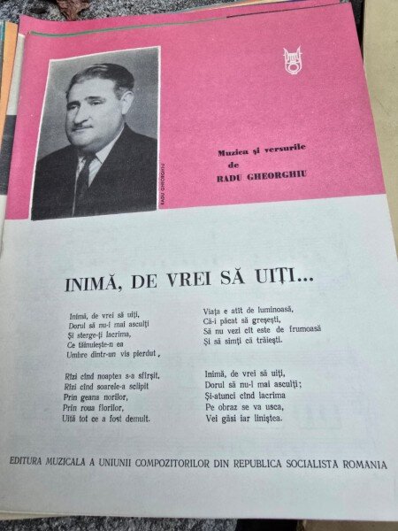 Partitura, Inima de vrei sa uiti - Radu Gheorghiu