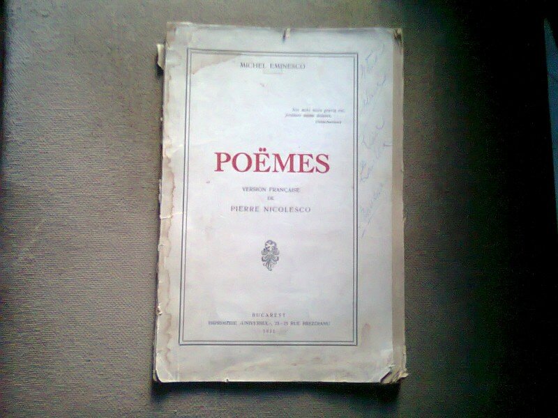 POEMES   MICHEL EMINESCO - VERSIUNE IN LIMBA FRANCEZA DE PIERE NICOLESCO