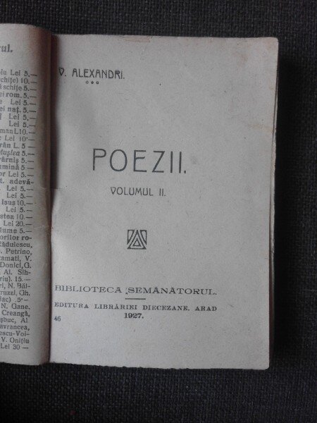 POESII - VASILE ALEXANDRI  VOL.II
