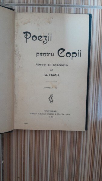 Poezii pentru copii, alese si aranjate de G. Hazu