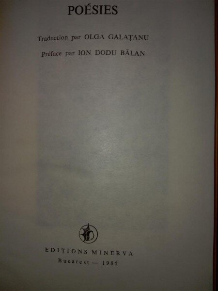 POEZII / POESIES -ED. BILINGVA RO-FRANCEZA - OCTAVIAN GOGA