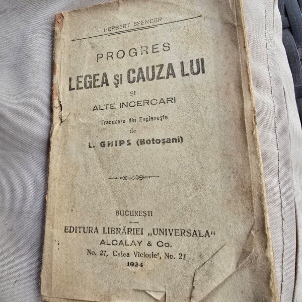 Progres Legea si causa lui si alte incercari - Herbert Spencer