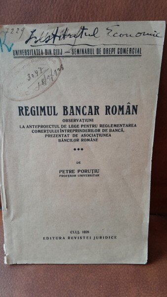 Regimul bancar roman - Petre Porutiu