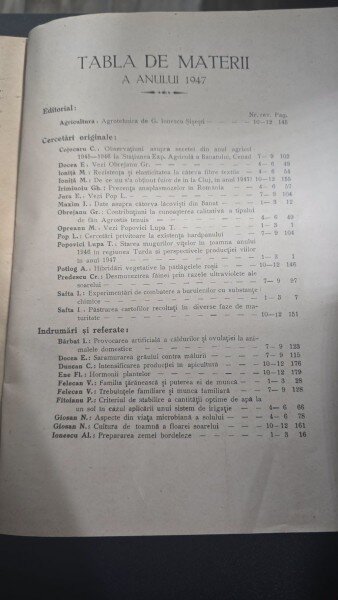 Revista Agricultura, nr 10-11-12 - octombrie, noiembrie, decembrie 1947