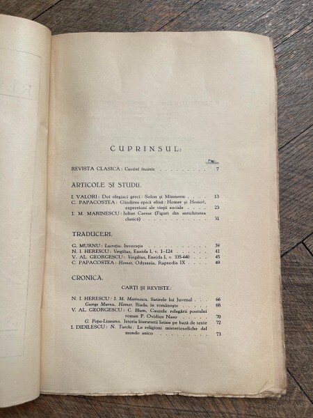 Revista clasica Orpheus Favonius Anul V Nr. 1 Ianuarie-Martie 1929