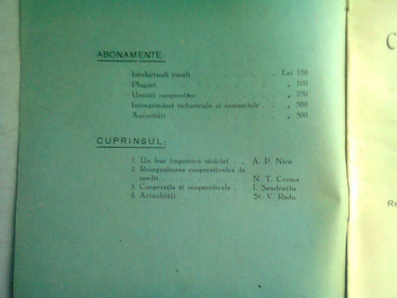 REVISTA CURIERUL COOPERATIEI BIHORENE NR.3/ 1 IUNIE 1937