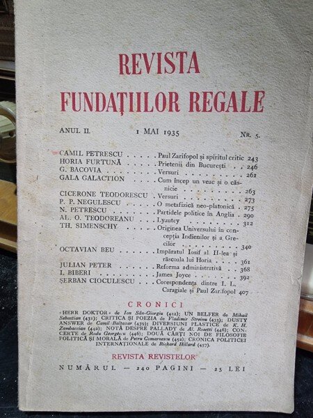 Revista Fundatiilor Regale - Anul II 1 Mai 1935 Nr. 5