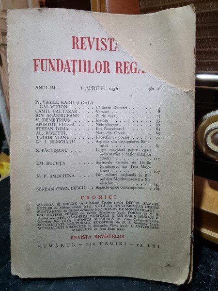 Revista Fundatiilor Regale - Anul III 1 Aprilie 1936 Nr. 4