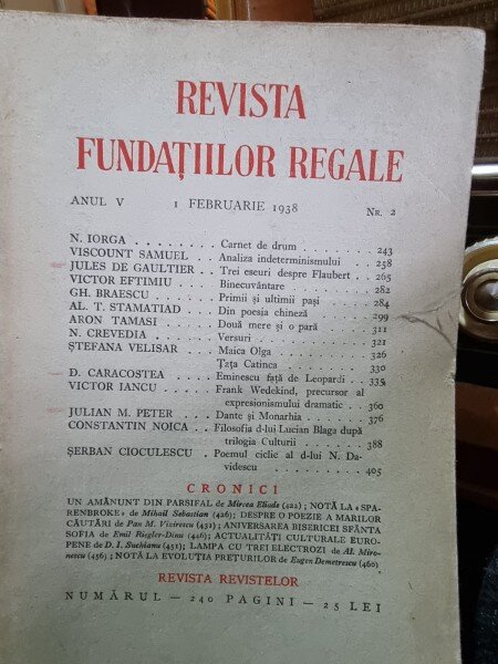 Revista Fundatiilor Regale Anul V 1 Februarie1938 Nr. 2