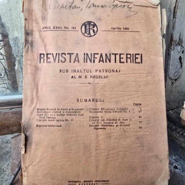 Revista Infanteriei Anul XXVI Nr, 293 Aprilie 1926