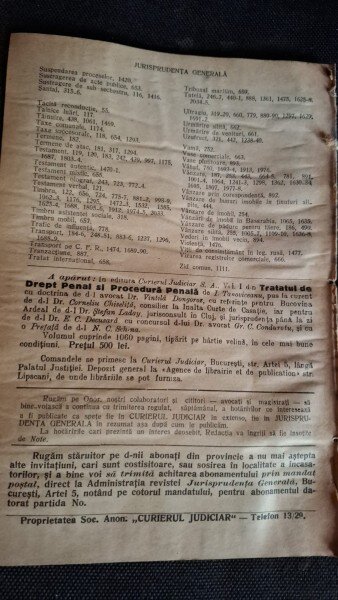 Revista Jurisprudența Generală Anul II Nr.35 1924 - VINTILA DONGOROZ SI NOTE SCRISE DE DIMITRIE ALEXANDRESCO