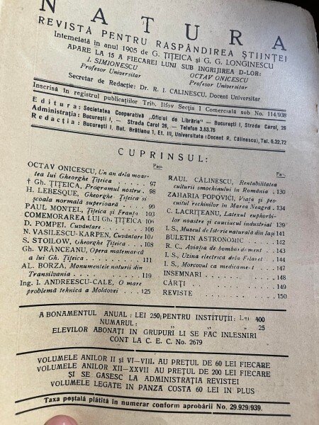 Revista Natura Nr. 3 15 martie 1940 Anul XXIX