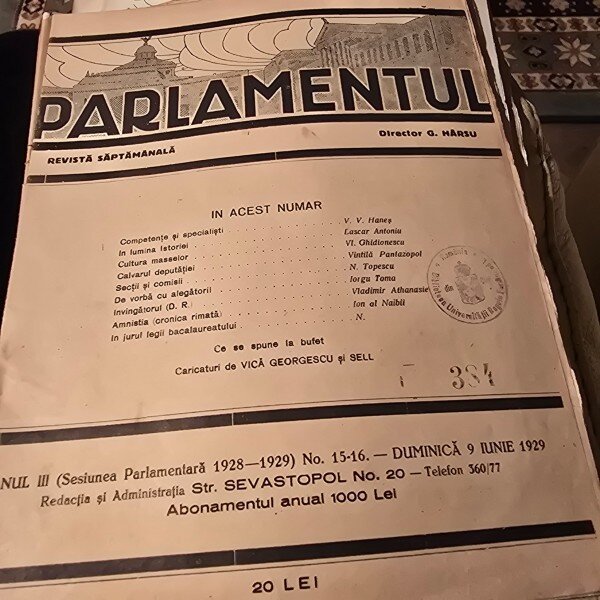 Revista Parlamentul nr.15-16/1929