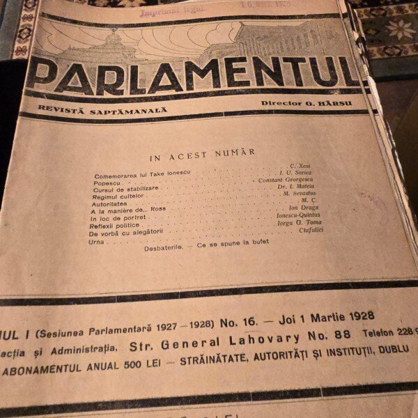 Revista Parlamentul nr.16/1928