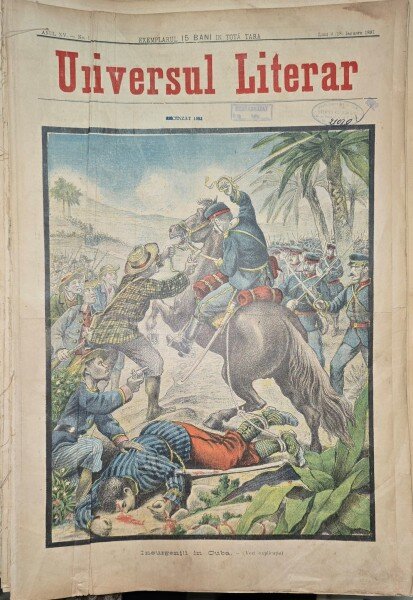 Revista Universul Literar nr.1/1897  pe coperta insurgenti in Cuba